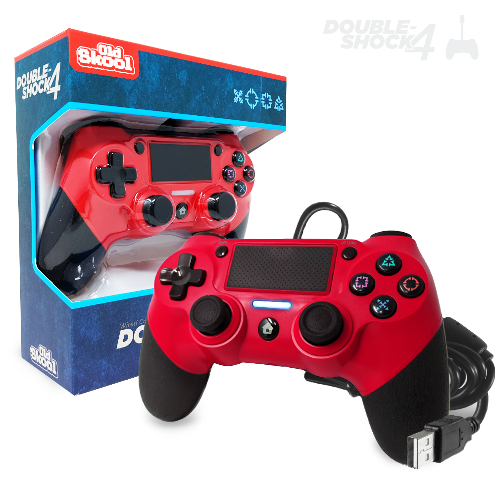 Old Skool - Playstation 4 Wired Controller (Red)