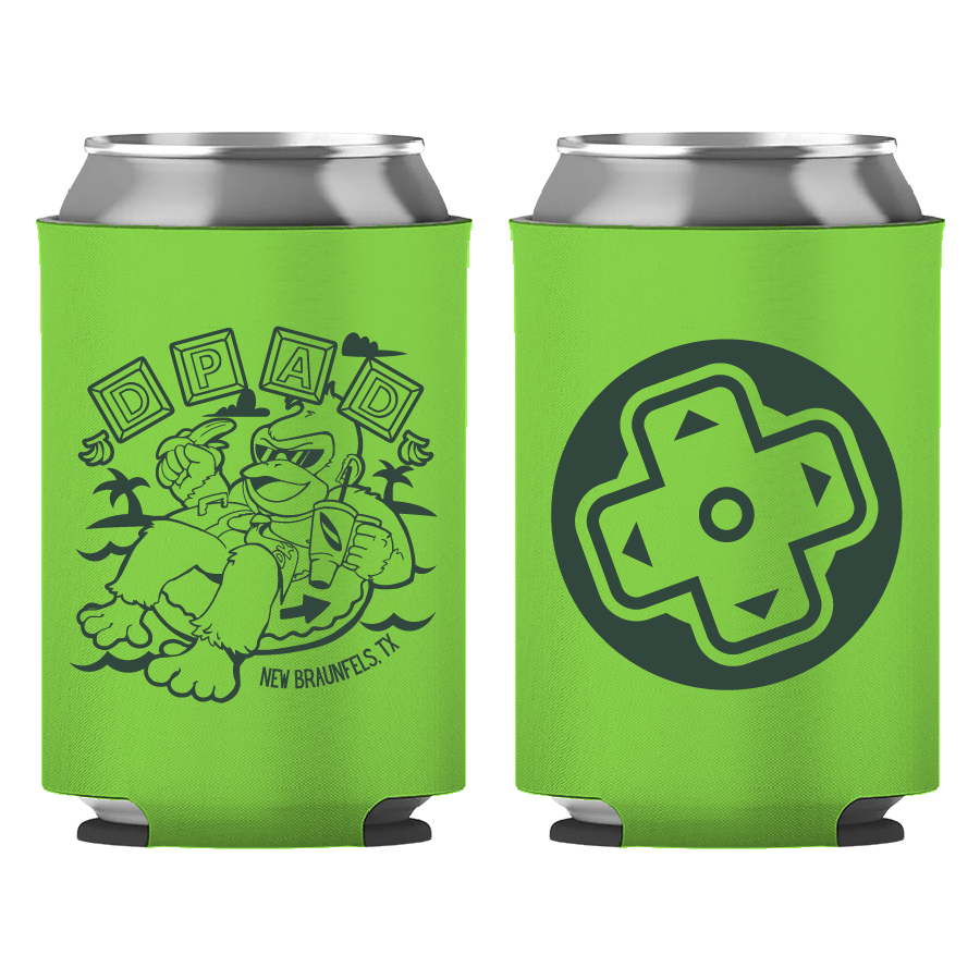 DK Tubing Can Cooler + Sticker Pack - Green
