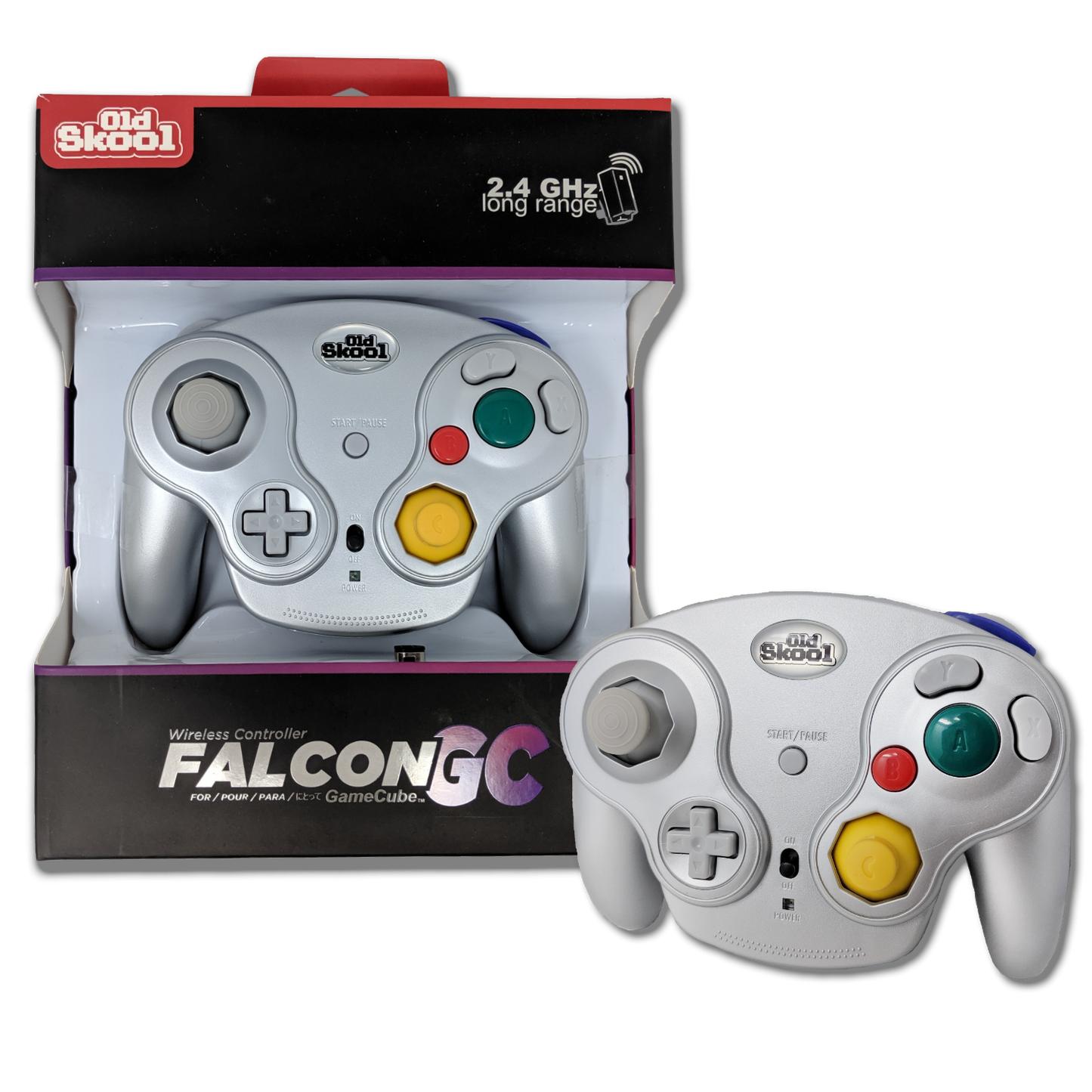 Old Skool - Nintendo GameCube Wireless Controller (Platinum)