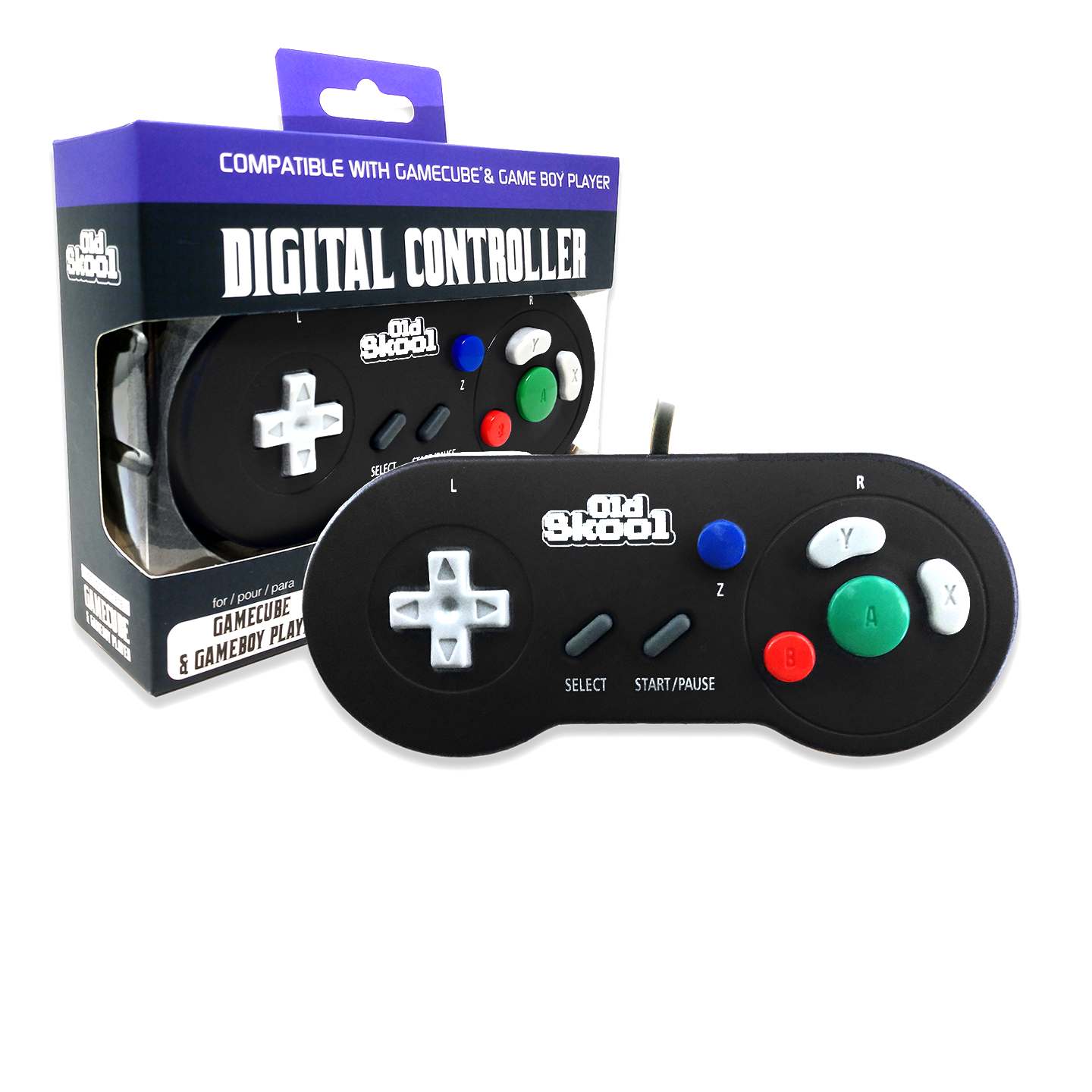 Old Skool - Nintendo GameCube Digital Controller (Black)