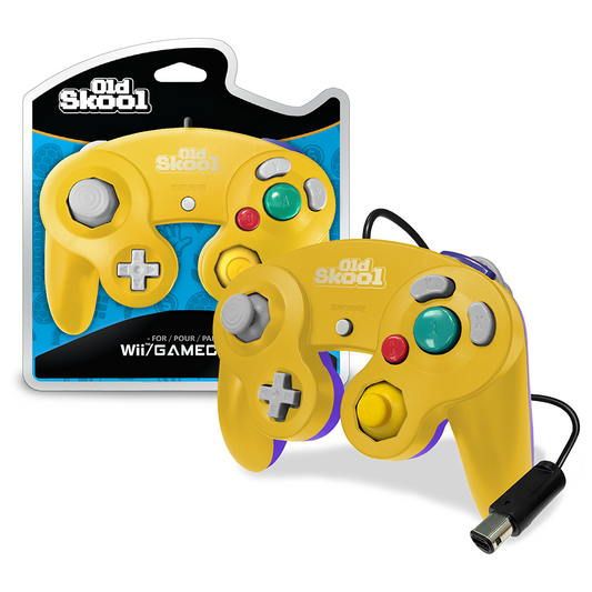 Old Skool - Nintendo GameCube Wired Controller (Yellow/Purple)