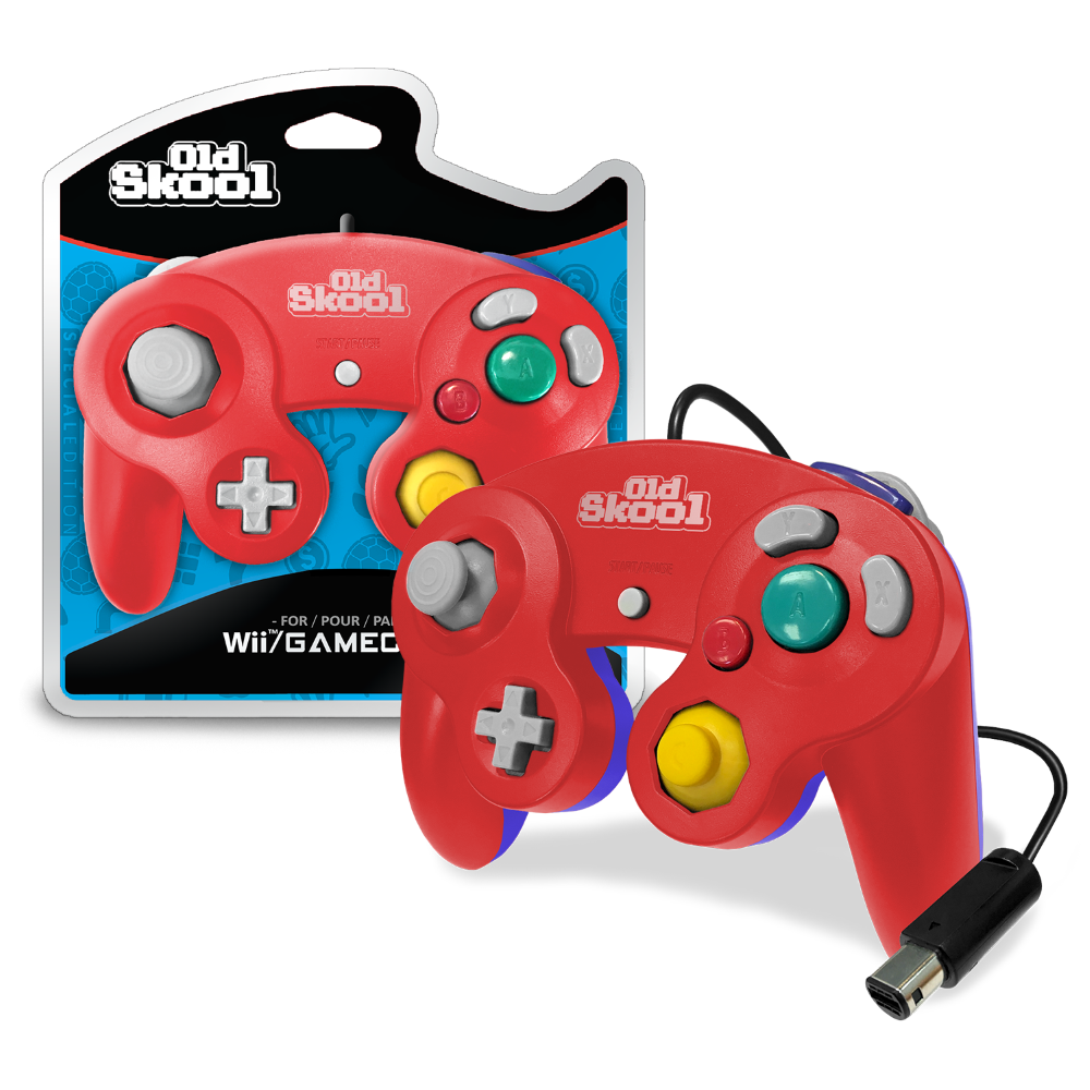 Old Skool - Nintendo GameCube Wired Controller (Red/Blue)