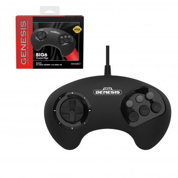 Retro-Bit - Sega Genesis Wired Big 6 Button Controller (Black)