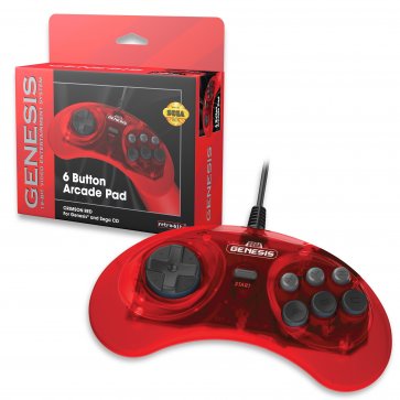 Retro-Bit - Sega Genesis Wired 6 Button Controller (Crimson Red)